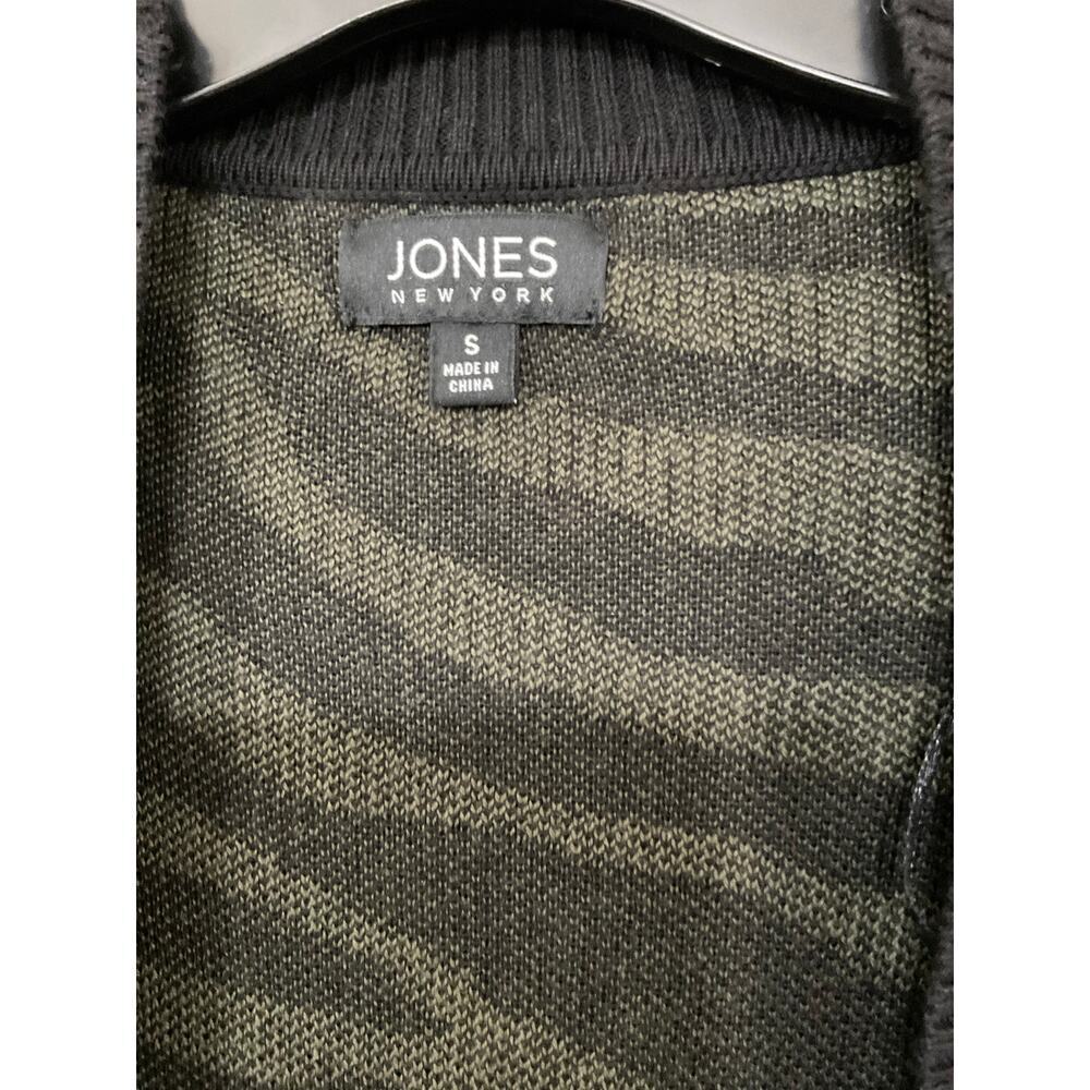 Jones New York Open Front Zebra Print Knit Cardigan Size Small Front Pockets - Picture 5 of 7